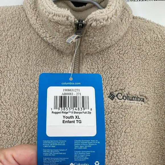 Columbia Boy's Rugged Ridge 2 Full Zip Sherpa Jacket sz XL Ancient Fossil NWT - Picture 4 of 8